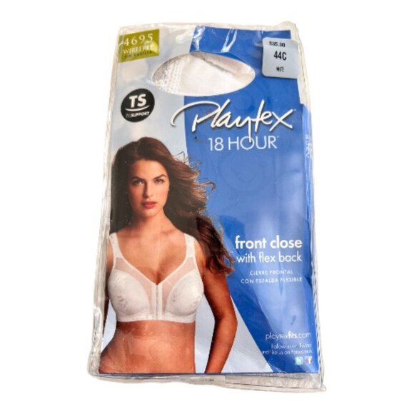 2 Playtex 4695 18 Hr Custom Flex Back Front Close Bra 44C New & Bra #4911 Beige - Picture 2 of 4